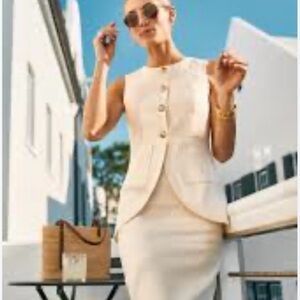 Beige Vest and Skirt co-ord set by MG Style for Antonio Melani at Dillards.